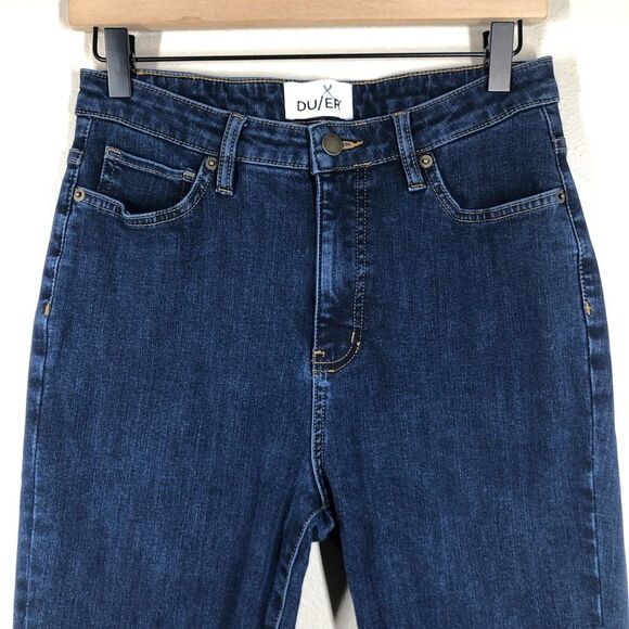 DU/ER Women's Four Way Flex High Rise Skinny Jeans Dark Wash Size 29x28 - Picture 2 of 8